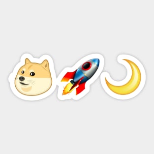 Dogecoin to the Moon emojis Sticker